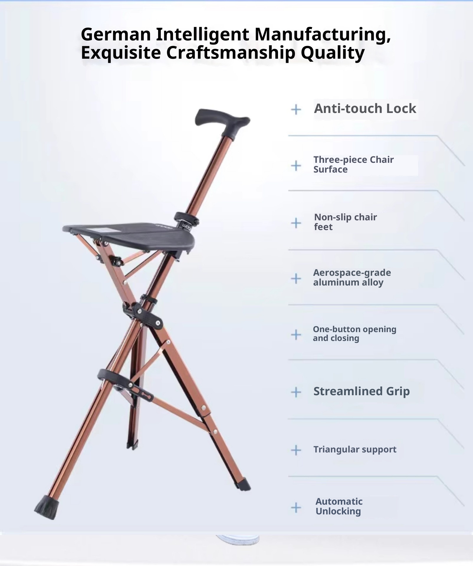 001 Stool Walking Stick Multi-Functional Anti-Slip Lightweight Foldable Elderly Cane Chair For Hiking_voghion.com