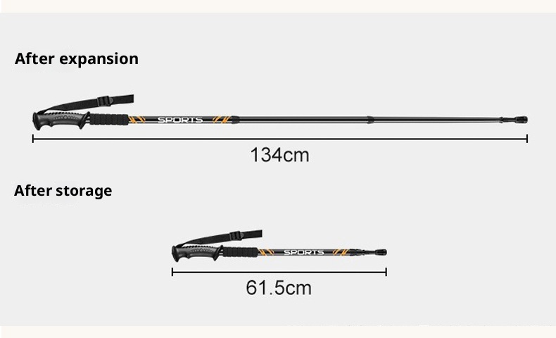 001 Bastone da trekking per esterni, tre sezioni, telescopico in lega di alluminio, bastone da trekking per anziani, antiscivolo, assorbimento degli urti, camminata_voghion.com