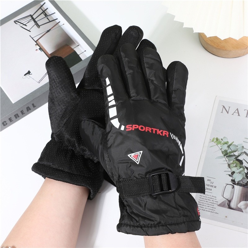 001 Couple Winter Cold-Proof Warm Split-Finger Fashion Triangle Style Outdoor Cycling Hiking Skiing Touchscreen Gloves_voghion.com