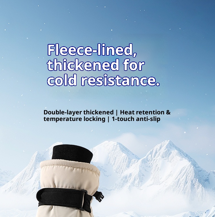 001 Women's Winter Ski Gloves, Warm, Touchscreen, Cold-Proof, Snow Play, Water-Resistant, Thickened, Fleece-Lined, Cycling,_voghion.com