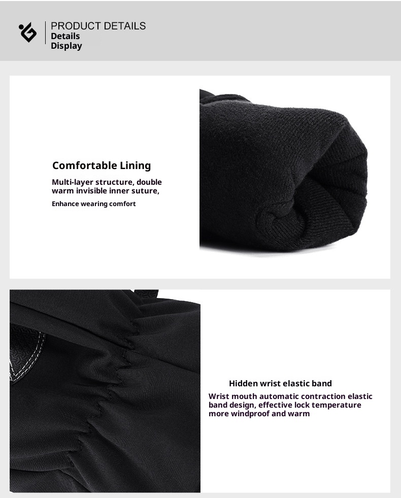 ActiveGo Leiqi Winter Cycling Outdoor Sports Mountaineering Waterproof Windproof Warm Thickened Cotton-Padded Unisex Ski Gloves_voghion.com