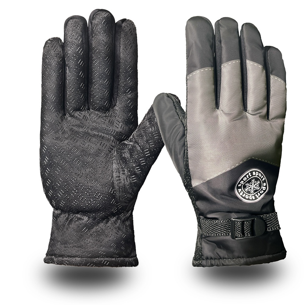 Guanti da sci invernali da uomo, foderati in pile, caldi, spessi, antifreddo, impermeabili, per motociclisti, da esterno, in cotone touch screen_voghion.com