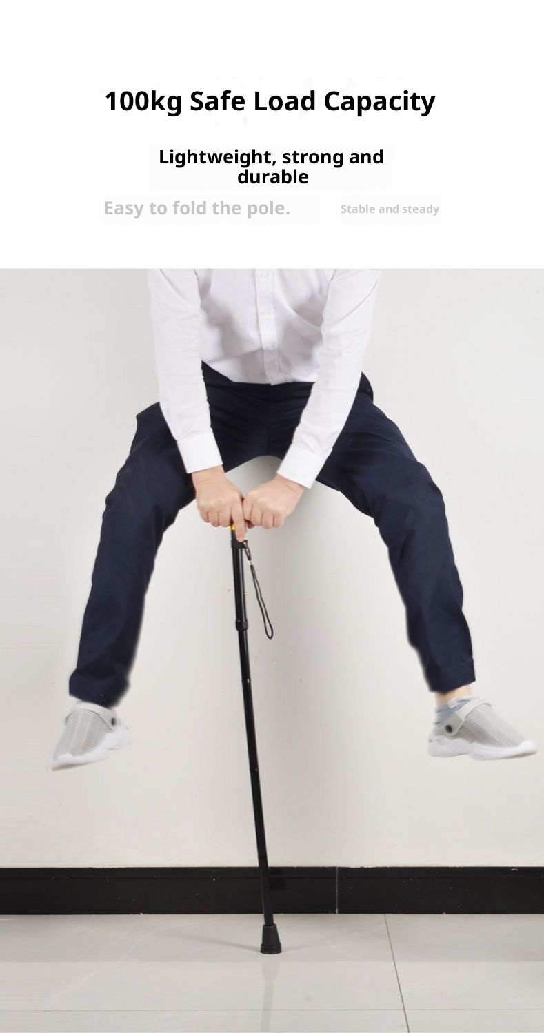001 Bastone da passeggio pieghevole in lega di alluminio, telescopico, portatile, antiscivolo, per anziani, escursionismo, trekking, attrezzatura_voghion.com