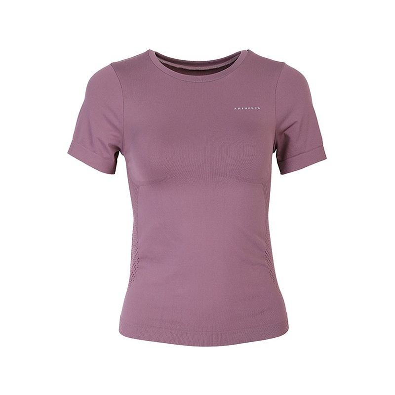 Camiseta deportiva corta de cuello redondo para correr, entrenar y yoga, de media manga, ideal para mujeres de Internet, de secado rápido._voghion.com