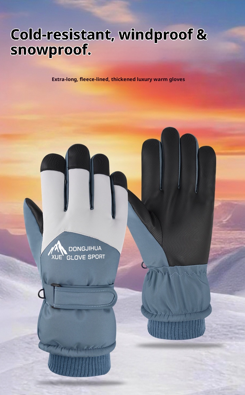 001 Winter Ski For Men And Women Outdoor Cycling Sports Warm Fleece Lined Thickened Cold-Proof Waterproof Non-Slip_voghion.com
