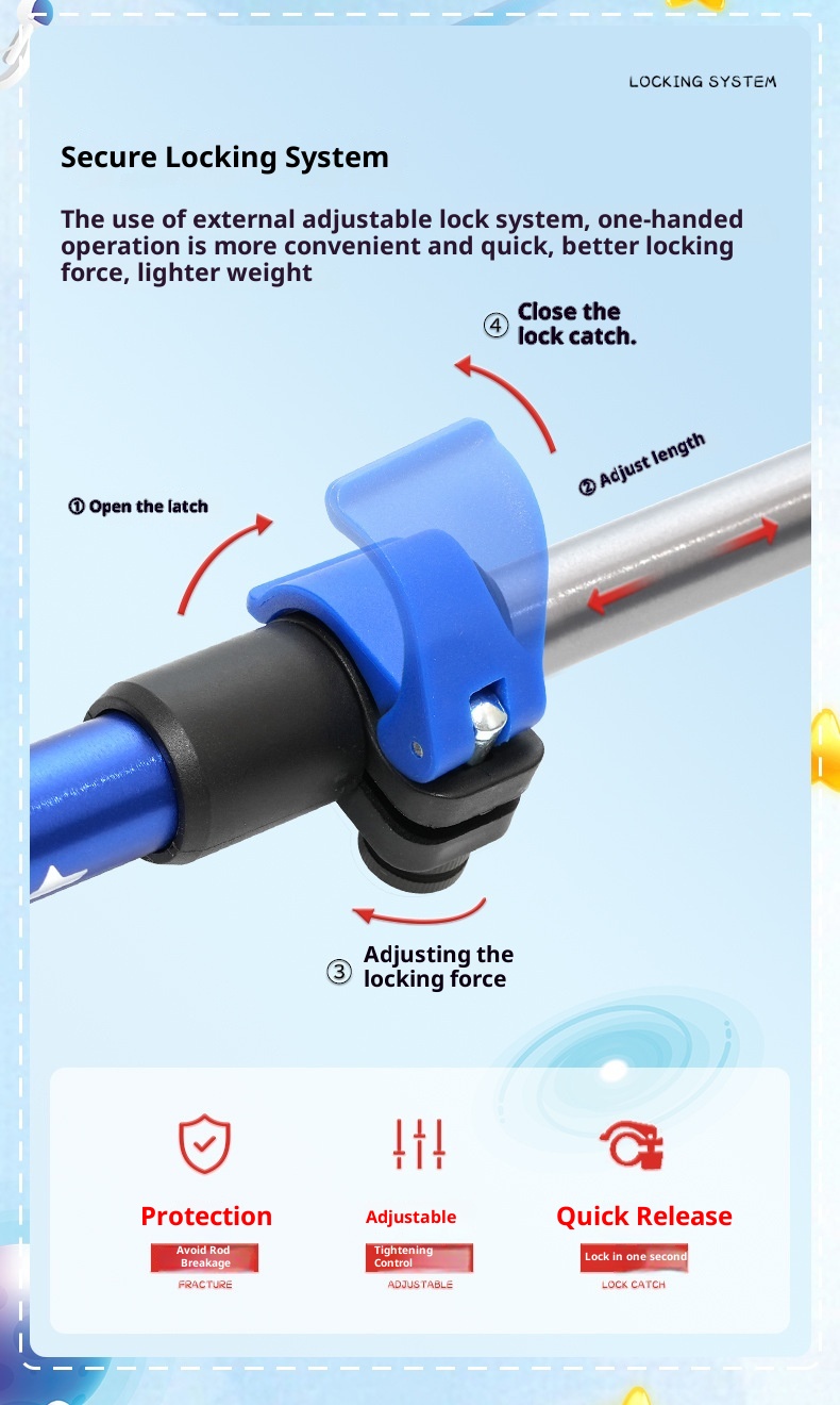 001 Bastón de trekking infantil ultraligero LACAL para exteriores, senderismo, escalada y viajes. Bastón telescópico especial._voghion.com
