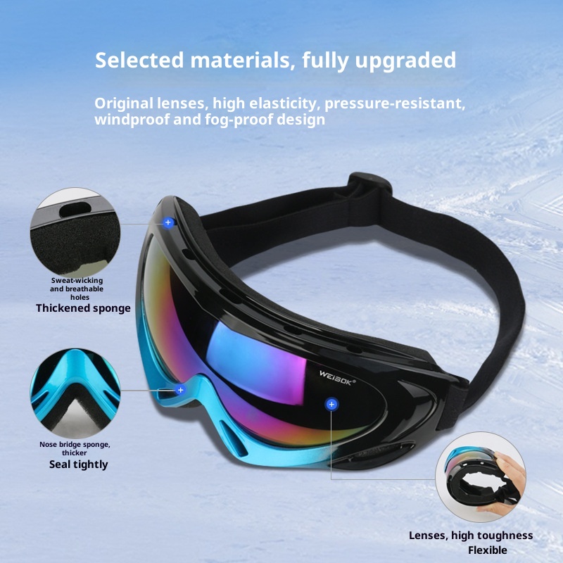 Gafas de montaña de una sola capa para adultos y niños (modelo 001). Resistentes al viento y al polvo. Fabricante de equipos de esquí para exteriores. Envío directo._voghion.com
