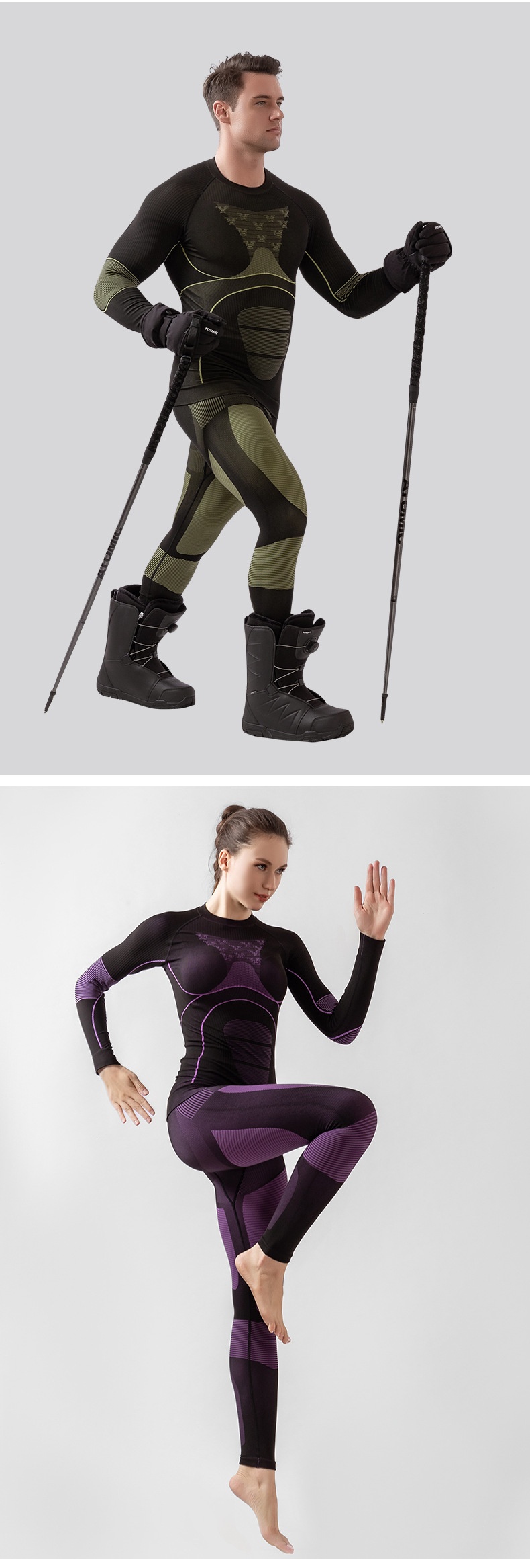 001 Neue Winter-Skihose, schnelltrocknend, für Damen und Herren, Outdoor-Sportarten wie Radfahren, schweißableitend, wärmekomprimierend_voghion.com