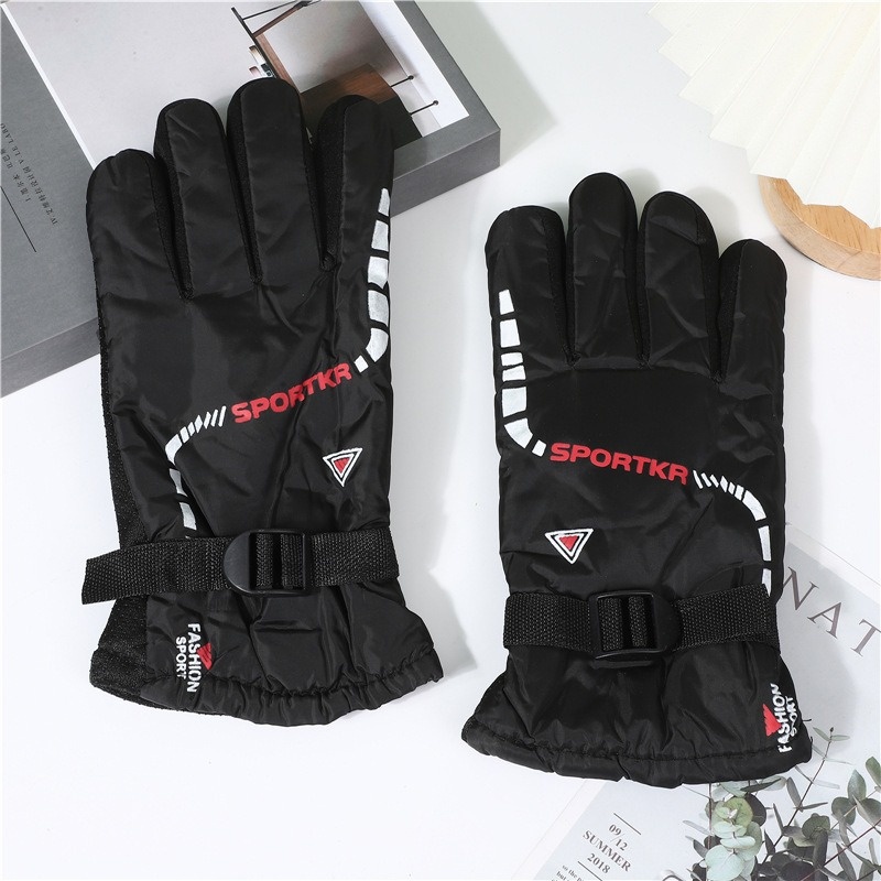 001 Couple Winter Cold-Proof Warm Split-Finger Fashion Triangle Style Outdoor Cycling Hiking Skiing Touchscreen Gloves_voghion.com