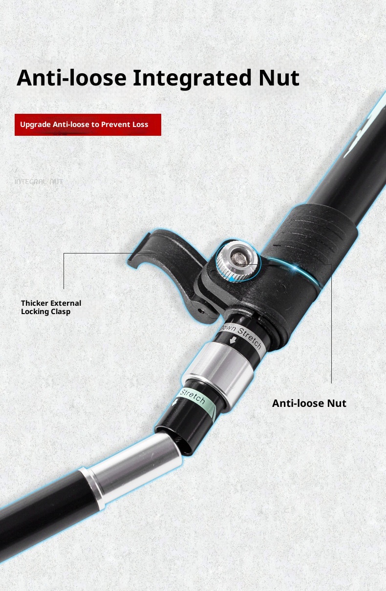 001 Bastone da passeggio telescopico corto ultraleggero pieghevole in lega di alluminio per escursionismo all'aperto all'ingrosso_voghion.com