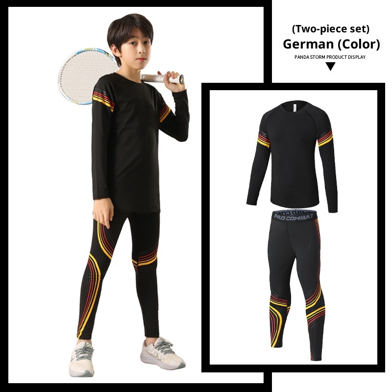 001 Maglia intima da sci attillata per bambini, ad asciugatura rapida, foderata in pile, per autunno e inverno, per sport, basket e calcio, allenamento interno_voghion.com