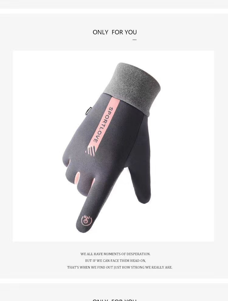 001 Thermal Women's Cycling Gloves Fleece Lined Thickened Windproof Touchscreen Electric Motorcycle Winter Skiing Outdoor_voghion.com