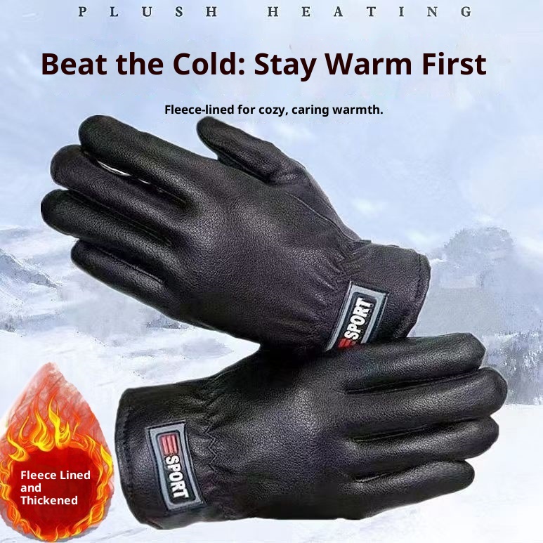 001 Winter Ski Men Touch Screen Motorcycle Fleece-lined Warm Thickened Waterproof Windproof Cold Women Riding Gloves_voghion.com