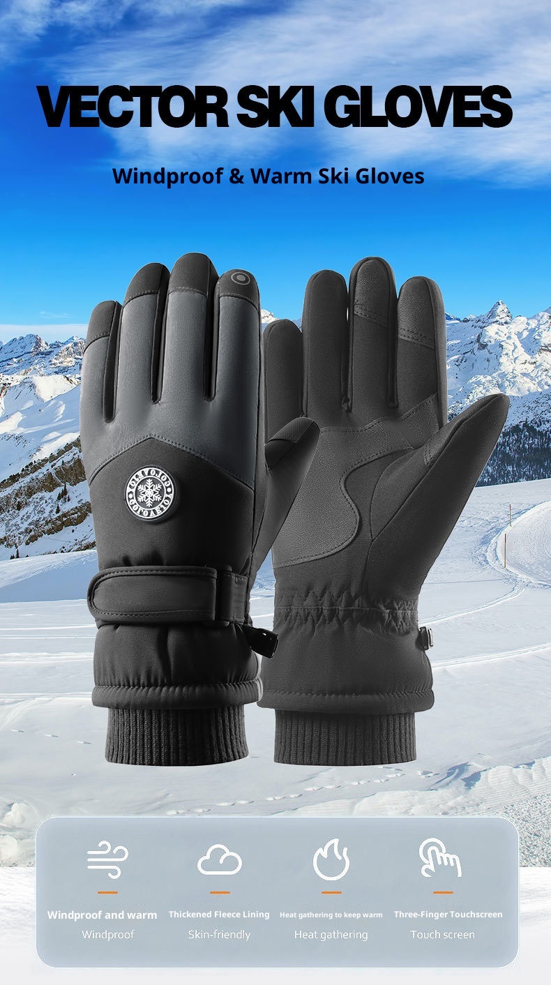 001 Footprint Premium Ski Cycling Gloves Men Winter Waterproof Windproof Riding Motorcycle Touchscreen Cold Resistant_voghion.com