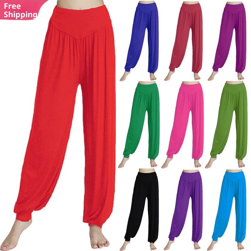 001 New Style Foreign Trade Cross-Border Yoga Modal Exercise Sports Long Square Dance Loose Plus Size Lantern Pants_voghion.com