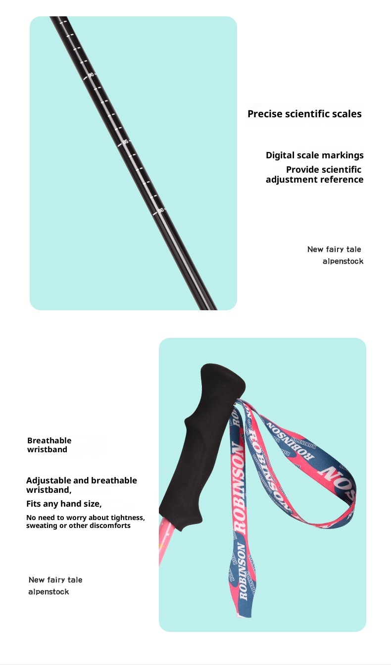 001 Robinson Children's Hiking Carbon Fiber Ultra-light Short External Lock Portable Youth Boys And Girls Walking Stick_voghion.com