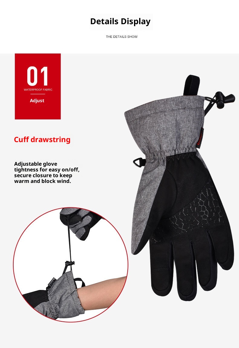 ActiveGo Burton Winter 1217 Outdoor Winddicht Waterdicht Touchscreen Color Block Warme Fiets Ski Handschoenen_voghion.com