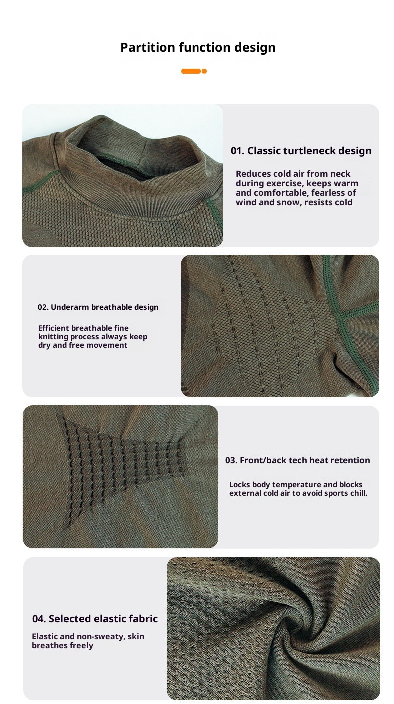 001 Outdoor-Bergsteiger-Unterwäscheset aus Merinowolle für Damen und Herren, schweißableitend, atmungsaktiv, sportlich-funktional, Ski_voghion.com