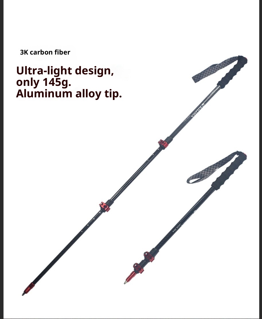 001 Mini bastone da passeggio in fibra di carbonio per bambini, leggero, pieghevole, da escursionismo, per esterni, portatile, attrezzatura da arrampicata_voghion.com