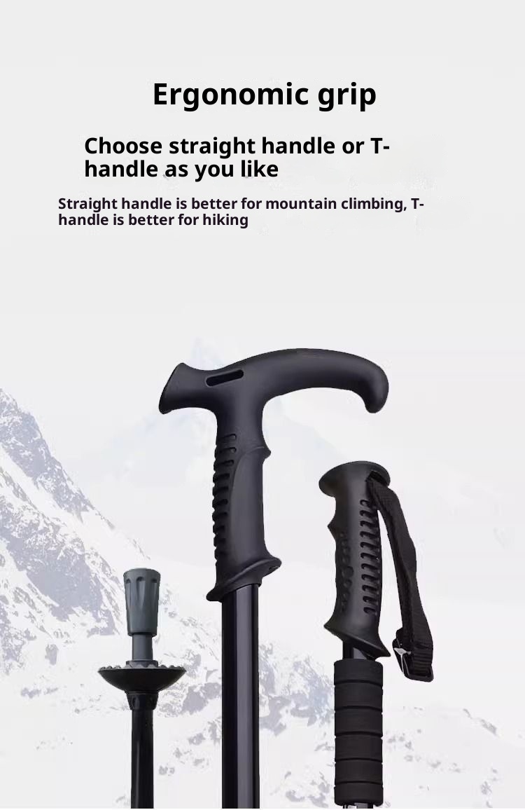 001 Telescopic Folding Oudoor Men And Women Climbing Equipmen Ani-Slip Trekking Pole Walking Sick Ulra-Ligh_voghion.com