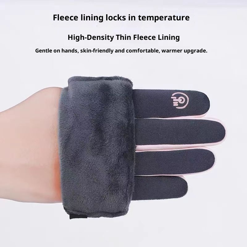 ActiveGo Thermal Women's Cycling Gloves Fleece Lined Thickened Windproof Touchscreen Electric Motorcycle Winter Skiing Outdoor_voghion.com