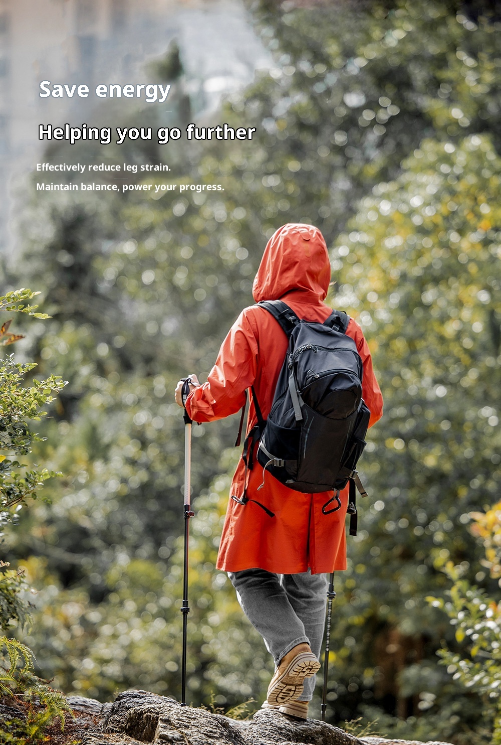 001 Carbon Fiber Trekking Pole Telescopic Three-Section Stick Adjustable Portable Essential Supplies Outdoor Hiking_voghion.com