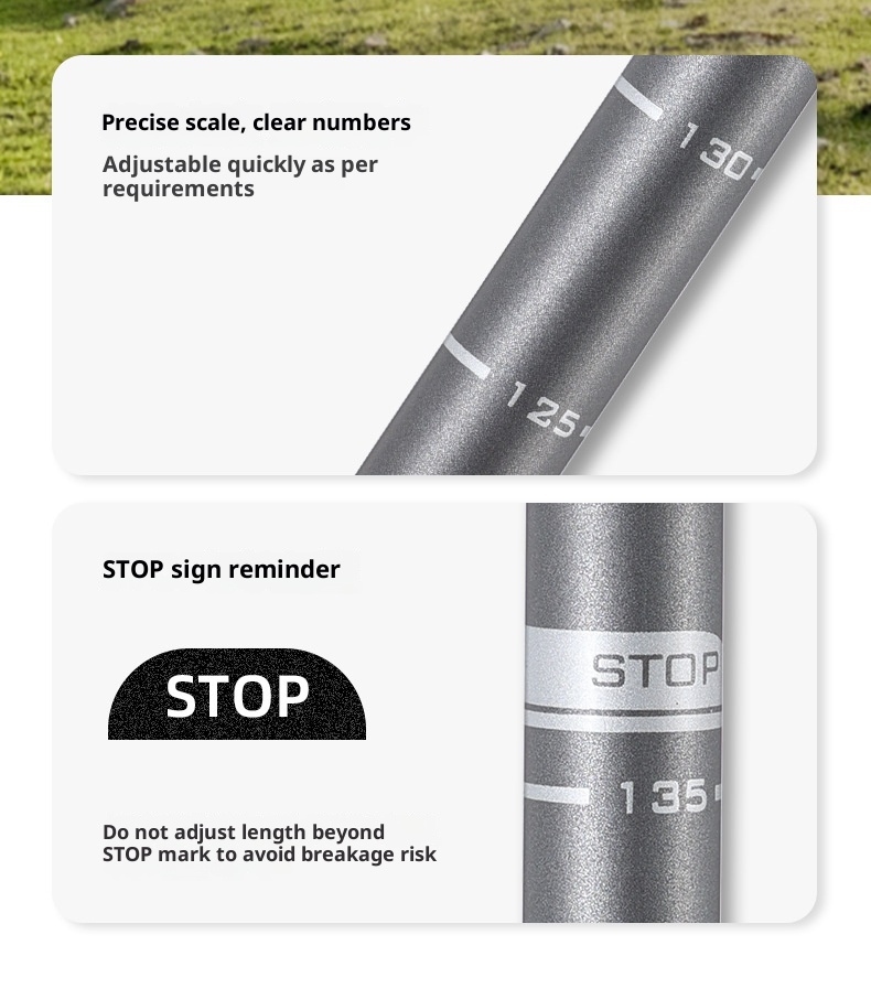 001 7075 Bastone da trekking in lega di alluminio Bastone telescopico Bastone da passeggio portatile con bloccaggio per esterni Bastone da arrampicata Artefatto Escursionismo_voghion.com