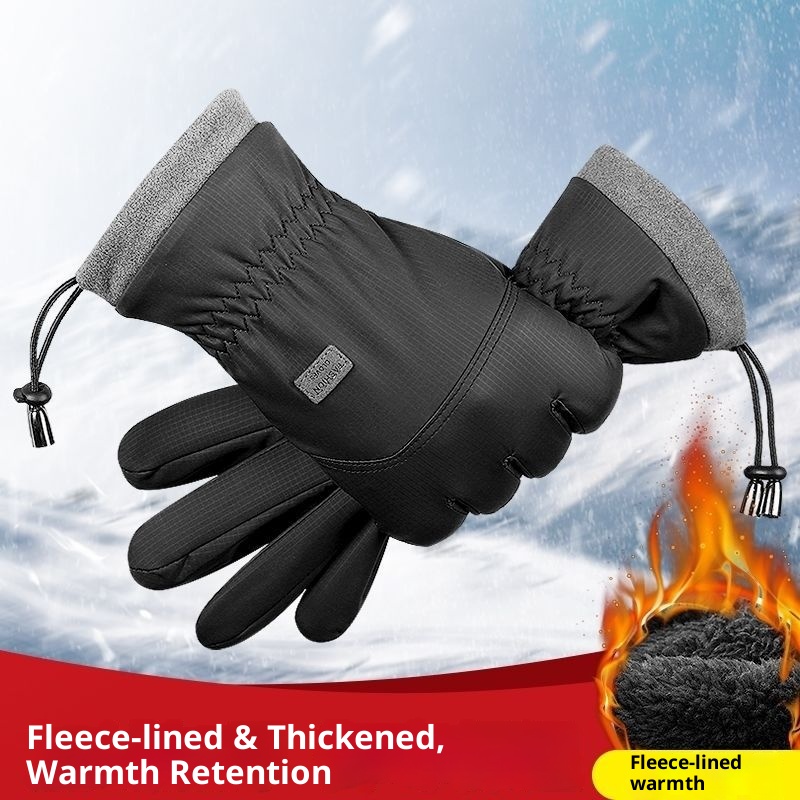 ActiveGo Cross-border Warm For Men, Autumn And Winter Outdoor Fleece-lined Windproof Waterproof Motorcycle Gloves, Wholesale_voghion.com