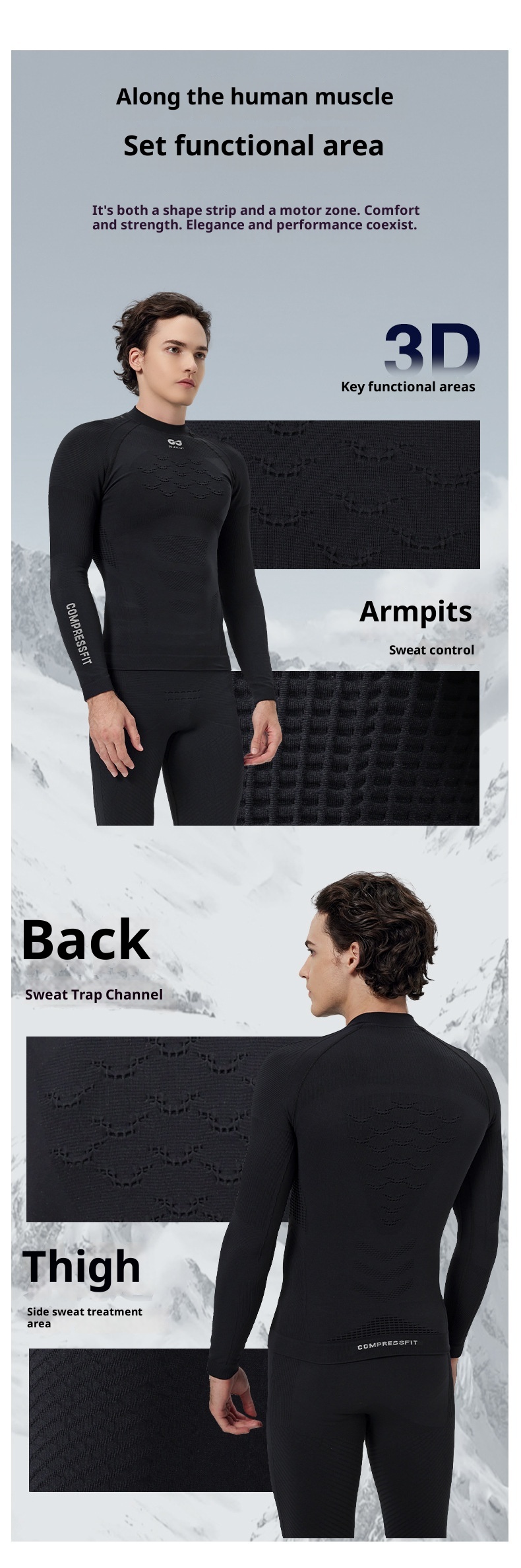 001 Men's Quick-Dry Skiing Jacket Winter Outdoor Cycling Running Mountaineering Sports Functional Compression Base Layer_voghion.com