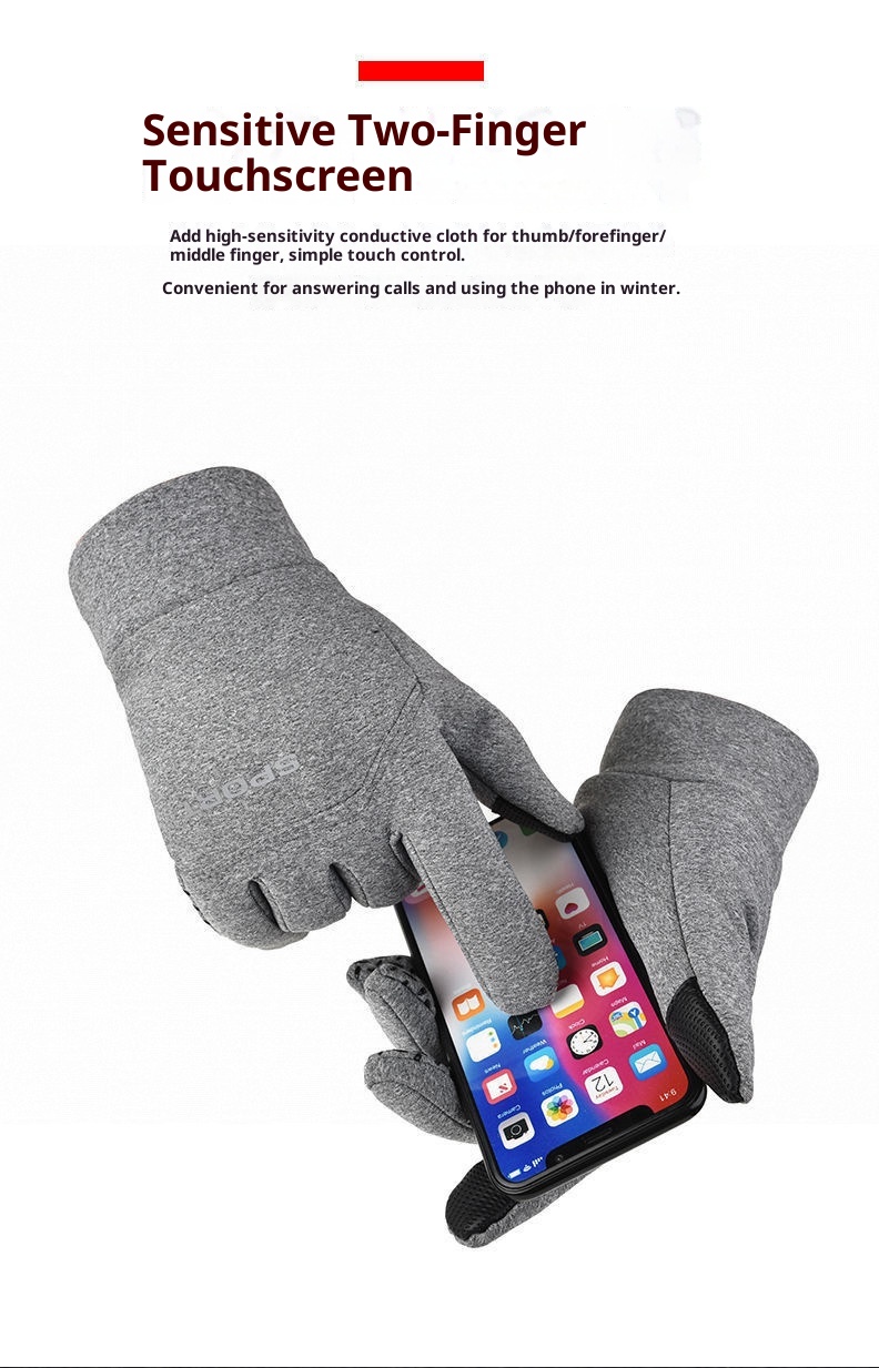 001 Herren Winter-Fahrradhandschuhe Touchscreen Motorradfahren Outdoor Fleece Warm Ski Winddicht Großhandel_voghion.com