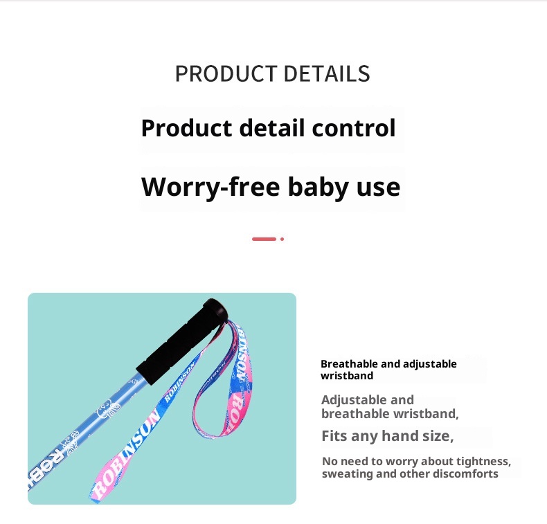 001 Robinson Kinder-Trekkingstock aus Aluminiumlegierung mit externer Verriegelung, ultraleicht, kurz, teleskopierbar, tragbar, für Jugendliche, Jungen und_voghion.com