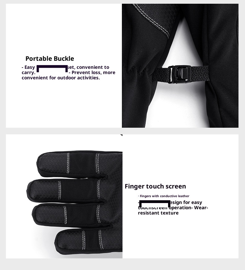 ActiveGo Leiqi Winter Cycling Outdoor Sports Mountaineering Waterproof Windproof Warm Thickened Cotton-Padded Unisex Ski Gloves_voghion.com