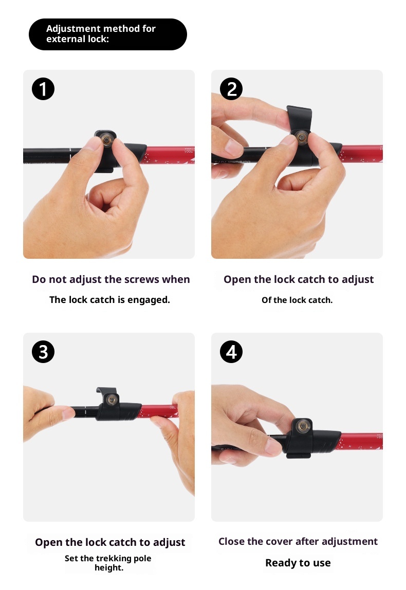 001 7075 Bastone da passeggio telescopico antiscivolo professionale ultraleggero in lega di alluminio per esterni_voghion.com