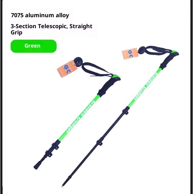 001 Telescopico 7075 Manico in schiuma stampata con lavorazione personalizzata Fibbia in metallo Bastone da trekking Antiscivolo Leggero Arrampicata_voghion.com