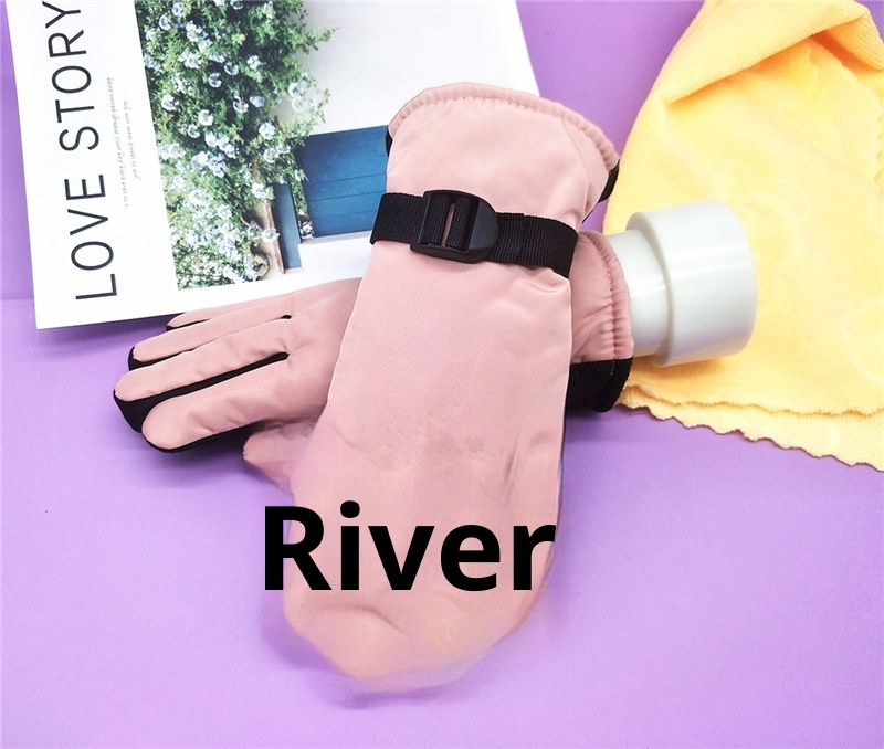 001 Thickened Ski Gloves For Women Winter Korean Version Cold-Proof Warm Cycling Cotton Fleece Student Electric Bike_voghion.com