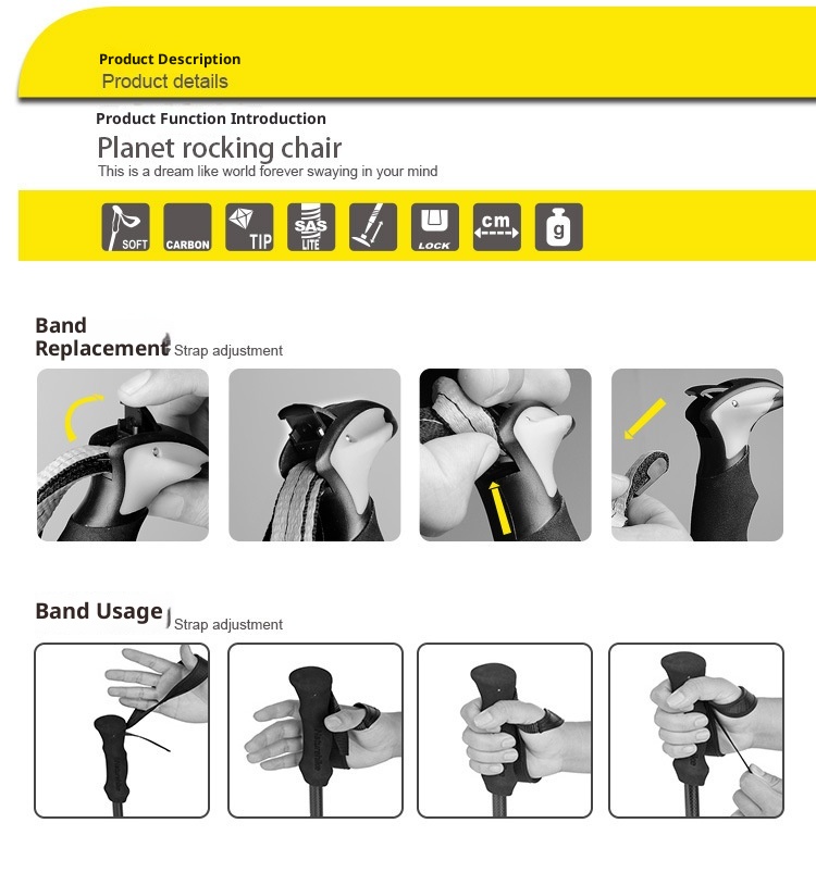 001 Manufacturer Wholesale Thickened New Model 7075 Metal External Lock Hiking Walking Stick_voghion.com