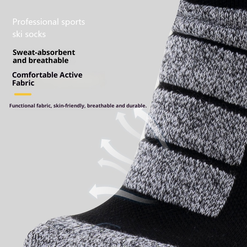 ActiveGo ActiveGo Ski Men And Women Long Tube Warm Thickened Towel Bottom Sports Snow Mountaineering Performance Socks_voghion.com