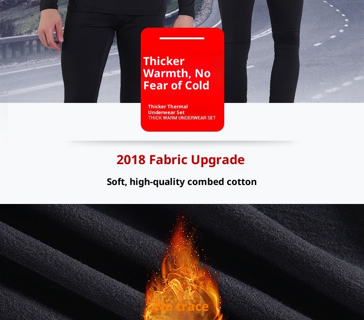 001 HEROBIKER Underwear Set Motorcycle Skiing Tight Long Johns Winter Men's Crew Neck Thermal Top_voghion.com