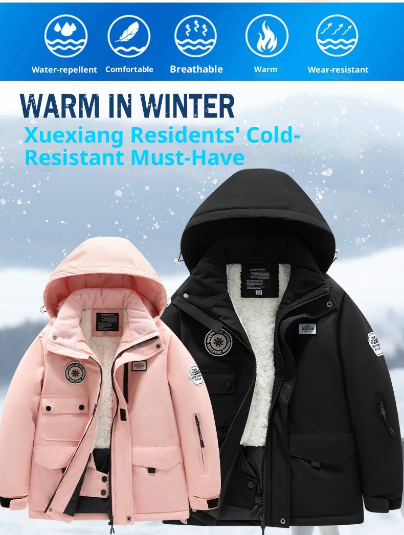 001 Completo da bambina per bambine, Pantaloni da sci per ragazzi, impermeabili e antivento, caldi e foderati in pile_voghion.com