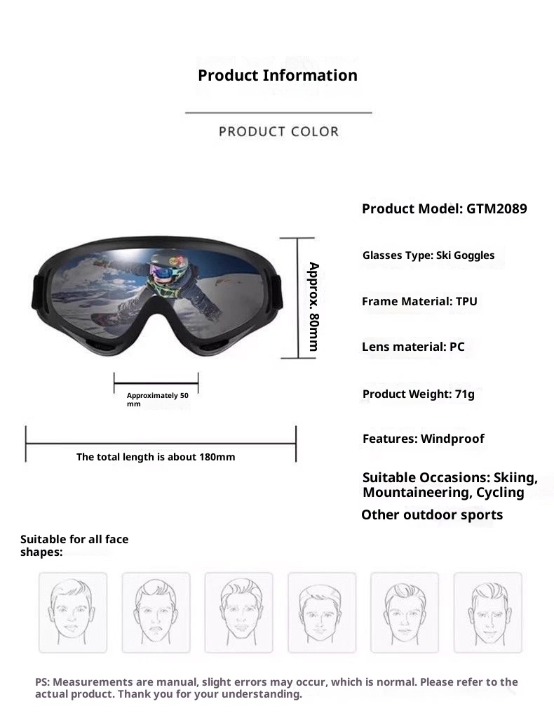 001 Children's Boys And Girls Double Layer Anti-Fog Winter Snow Snow-Proof Blind Ski Goggles Windproof Cycling Glasses_voghion.com