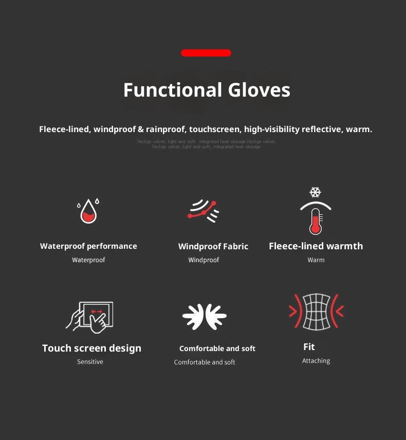 ActiveGo Outdoor Heren Winter Fleece-gevoerd Warm Touchscreen Antislip Fietsen Wandelen Skiën Waterdicht Winddicht Sporthandschoenen_voghion.com