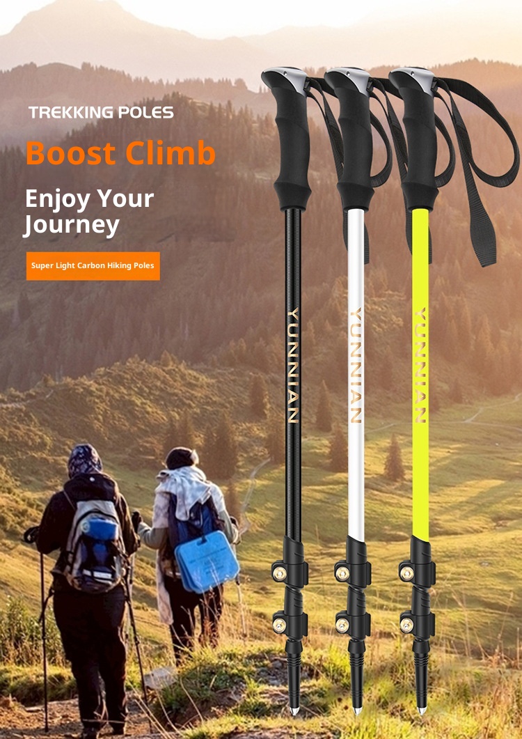 001 Direkt vom Hersteller: Ultraleichter, teleskopierbarer Trekkingstock aus Kohlefaser – ideal zum Wandern, Klettern und Trekking._voghion.com