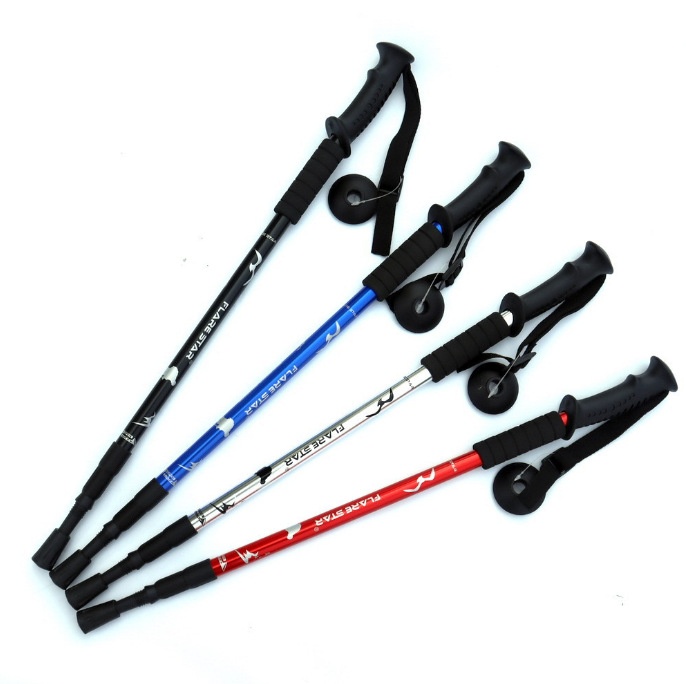 001 Trekkingstock aus Aluminiumlegierung, teleskopierbar, dreiteilig verstellbar, stoßdämpfend, rutschfest_voghion.com