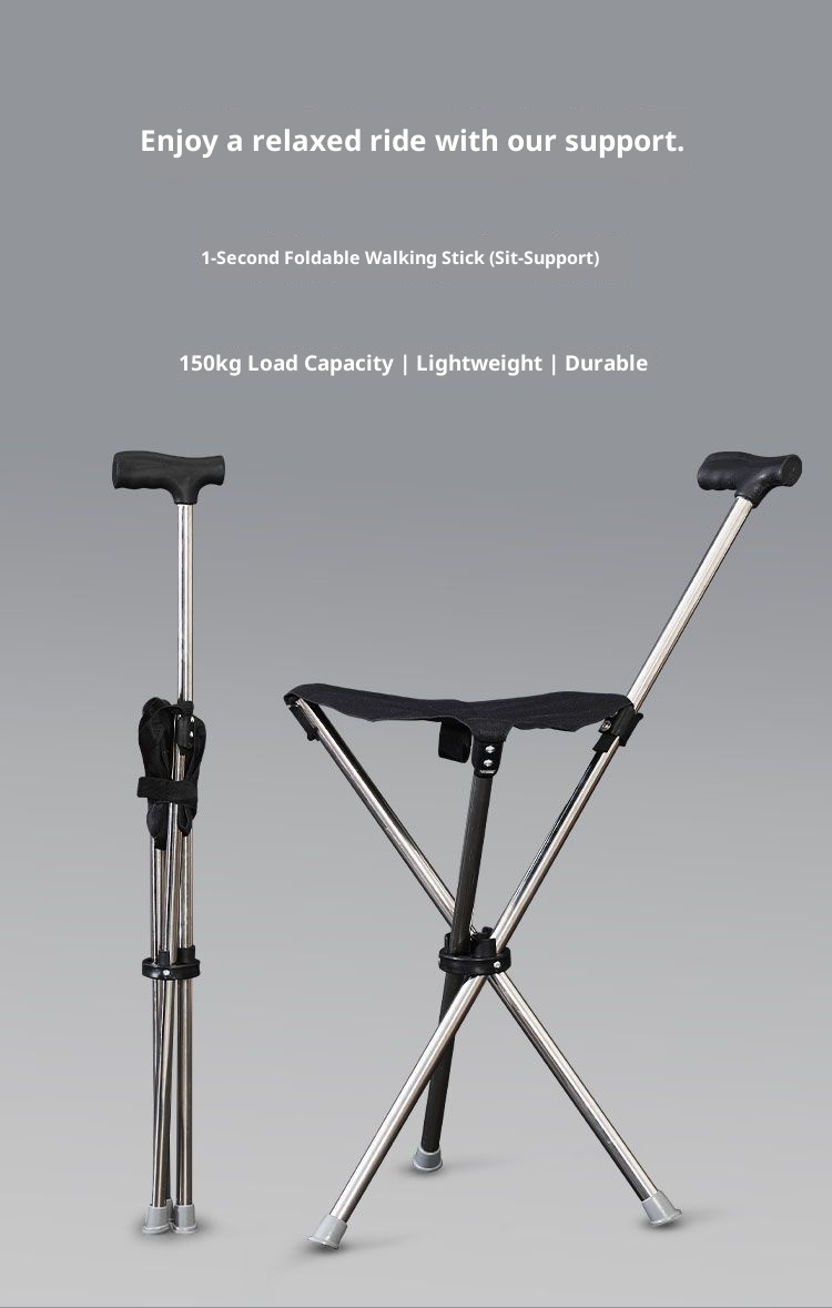 001 Telescopic Hiking With Thickened , Lightweight Stool, Portable Foldable Triangle Seat, New Anti-Slip Stool Walking_voghion.com