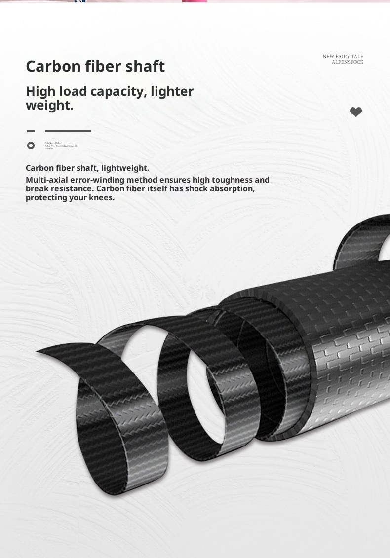 001 Robinson Children's Hiking Carbon Fiber Ultra-light Short External Lock Portable Youth Boys And Girls Walking Stick_voghion.com