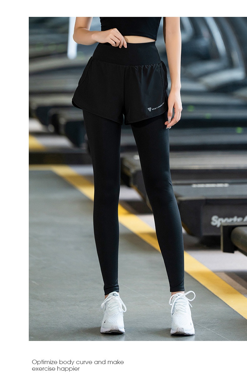 001 Autumn Winter New High Elastic Two-piece Sports Trousers Warm Professional Running Leggings Yoga Pants Women Quick_voghion.com