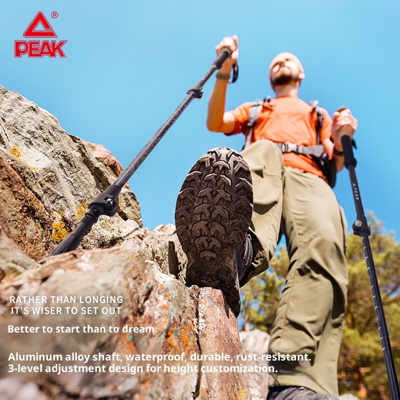 001 Peak Bastoncino da trekking 2 in 1 speciale per arrampicata ed escursionismo, bastone da passeggio telescopico in lega di alluminio con attacco a scatto_voghion.com