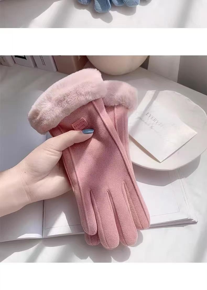 001 Warm voor dames Winter Fleece gevoerd Verdikt Fietsen Koudebestendig Winddicht Touchscreen Outdoor Skiën Rijhandschoenen_voghion.com