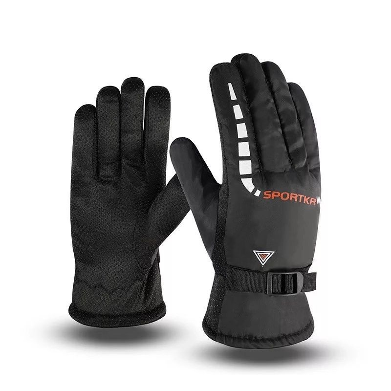 001 Produttore Guanti invernali da uomo in cotone triangolare caldi per sci, moto, bici elettrica, equitazione, foderati in pile ispessito_voghion.com