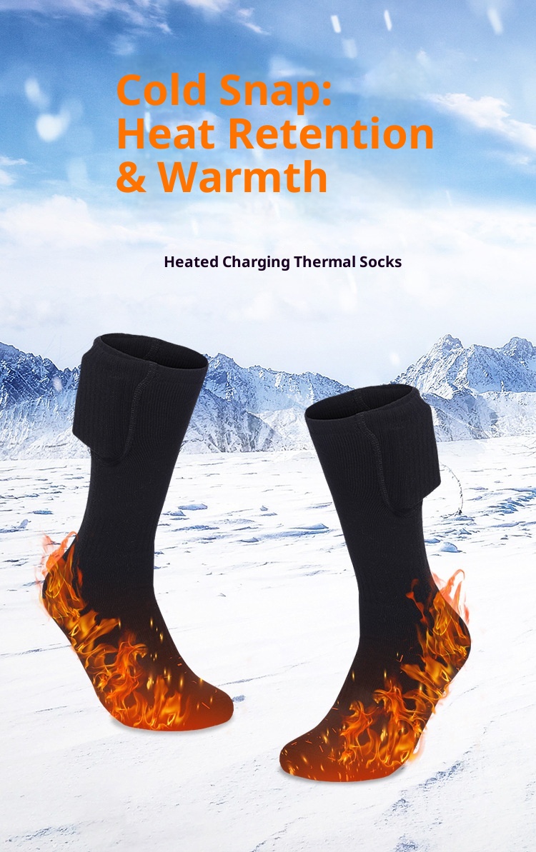 001 001 Scaldapiedi elettrico riscaldato ricaricabile per sci, per donna, inverno, uomo, calzini riscaldanti spessi e caldi all'ingrosso_voghion.com